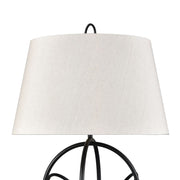 Atlas Lighting Morely 26in 1-Light Table Lamp | Transitional Matte Black and Brown Fabric Shade | Living Room & Bedroom | Model PL11084-BK