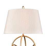 Atlas Lighting Morely 26in 1-Light Table Lamp | Transitional Gold and Brown Fabric Shade | Living Room & Bedroom | 17 x 17 x 26 in | Model PL11084-GD2