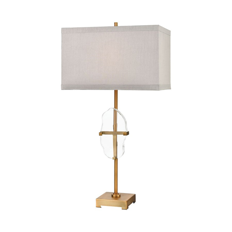Atlas Lighting Priorato 34in 1-Light Table Lamp | Transitional Cafe Bronze and Gray Fabric Shade | Living Room & Bedroom Accent | Model PL11094-BS