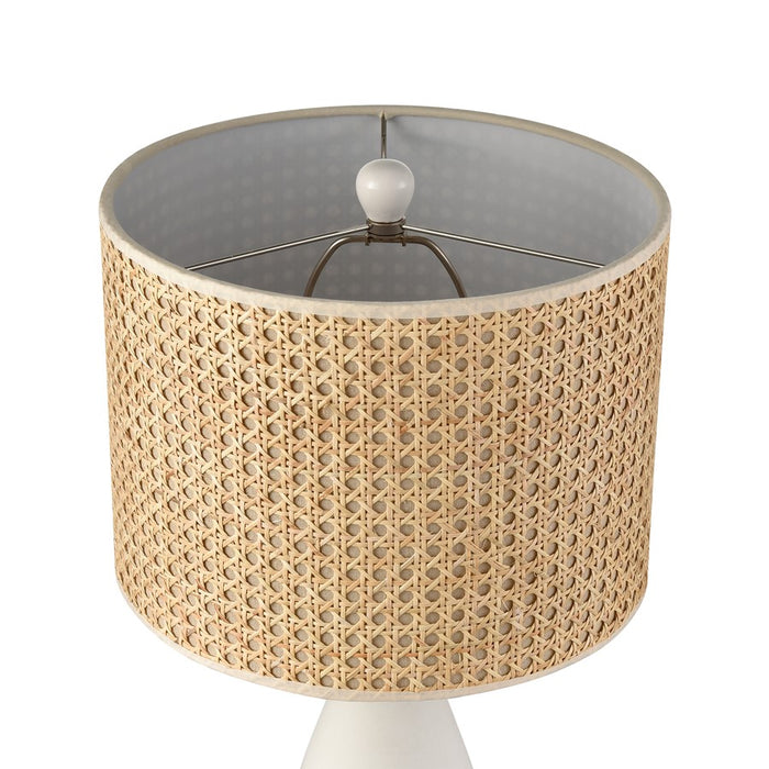 Atlas Lighting Rockport 23''H 1Lt Table Lamp, Matte White/Natural