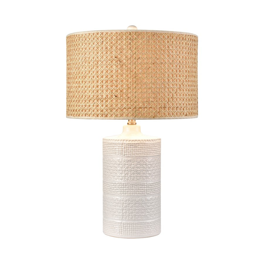 Atlas Lighting Seymour 24.5''H 1Lt Table Lamp, White Glaze/Natural