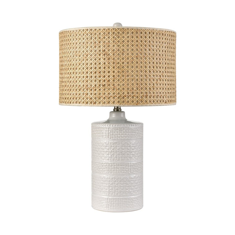 Atlas Lighting Seymour 24.5''H 1Lt Table Lamp, White Glaze/Natural
