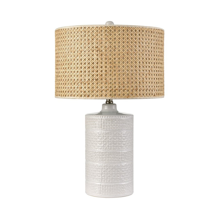 Atlas Lighting Seymour 24.5''H 1Lt Table Lamp, White Glaze/Natural