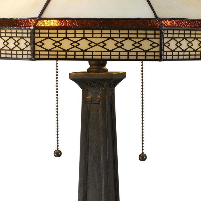 Atlas Lighting Stone Filigree 24''H 2Lt Table Lamp, Bronze/Multi