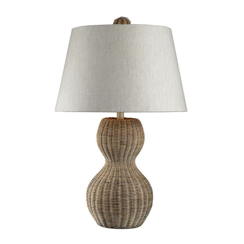 Atlas Lighting Sycamore Hill 26in 1-Light Table Lamp | Natural Materials and White Fabric Shade | Living Room & Bedroom | Model PL11108-NA