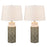 Atlas Lighting Tula 30'' High 1Lt Table Lamp Set of 2, Gray/White