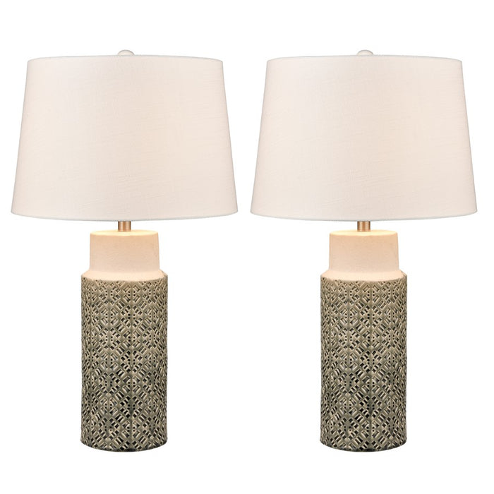 Atlas Lighting Tula 30'' High 1Lt Table Lamp Set of 2, Gray/White