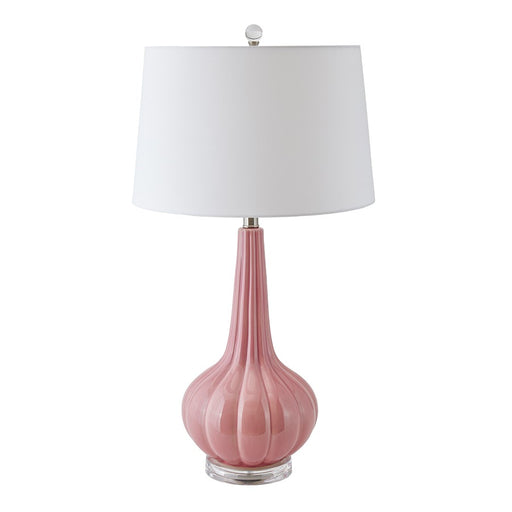 Atlas Lighting Abbey Lane 30'' High 1Lt Table Lamp, Pink/White