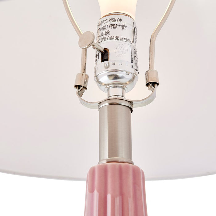 Atlas Lighting Abbey Lane 30'' High 1Lt Table Lamp, Pink/White