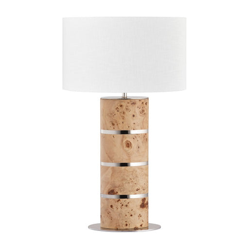 Atlas Lighting Cahill 28'' High 1Lt Table Lamp, Natural Burl/White