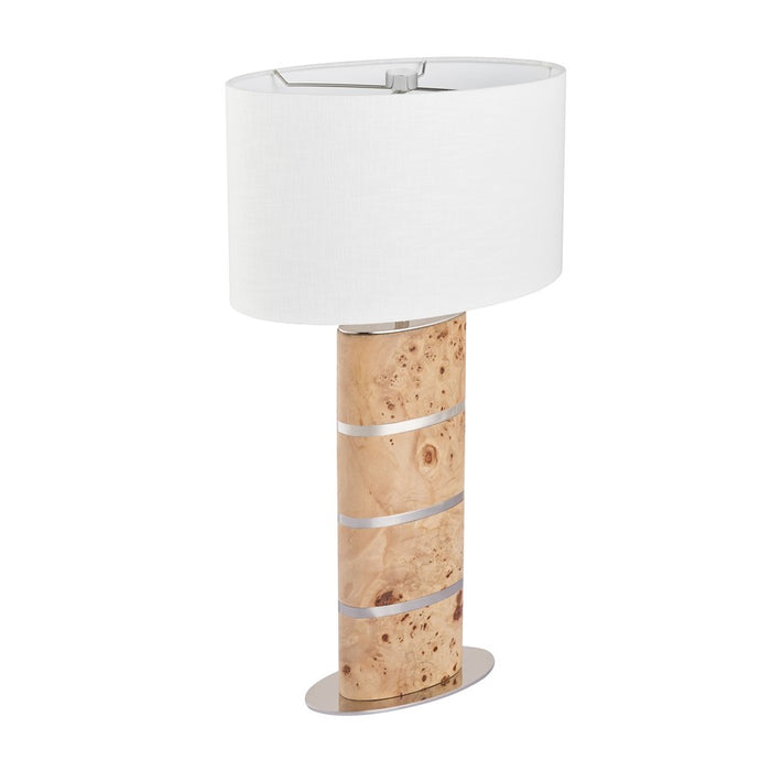 Atlas Lighting Cahill 28'' High 1Lt Table Lamp, Natural Burl/White