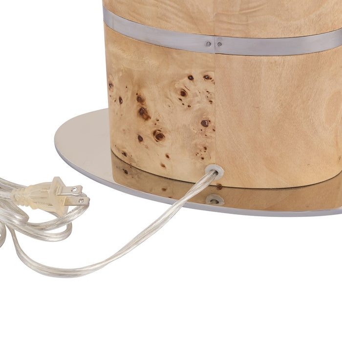 Atlas Lighting Cahill 28'' High 1Lt Table Lamp, Natural Burl/White