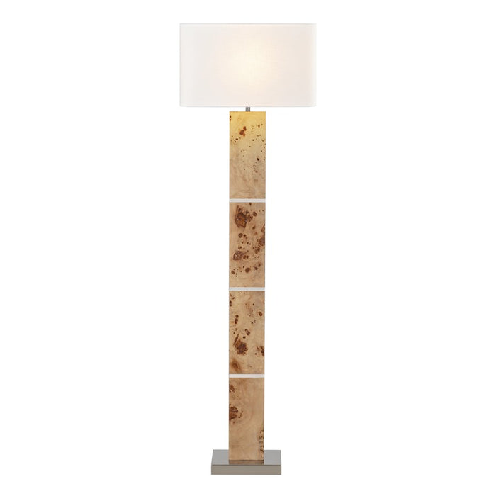 Atlas Lighting Cahill 63'' High 1Lt Floor Lamp, Natural Burl/White