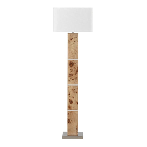 Atlas Lighting Cahill 63'' High 1Lt Floor Lamp, Natural Burl/White