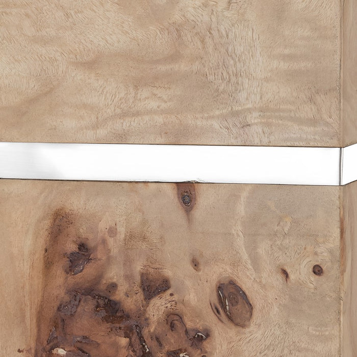 Atlas Lighting Cahill 63'' High 1Lt Floor Lamp, Natural Burl/White