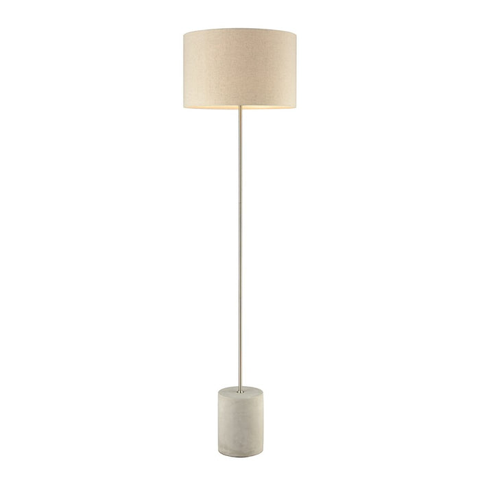 Atlas Lighting Katwijk 64'' High 1Lt Floor Lamp, Nickel/White