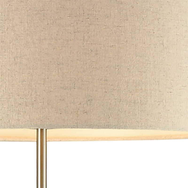 Atlas Lighting Katwijk 64'' High 1Lt Floor Lamp, Nickel/White