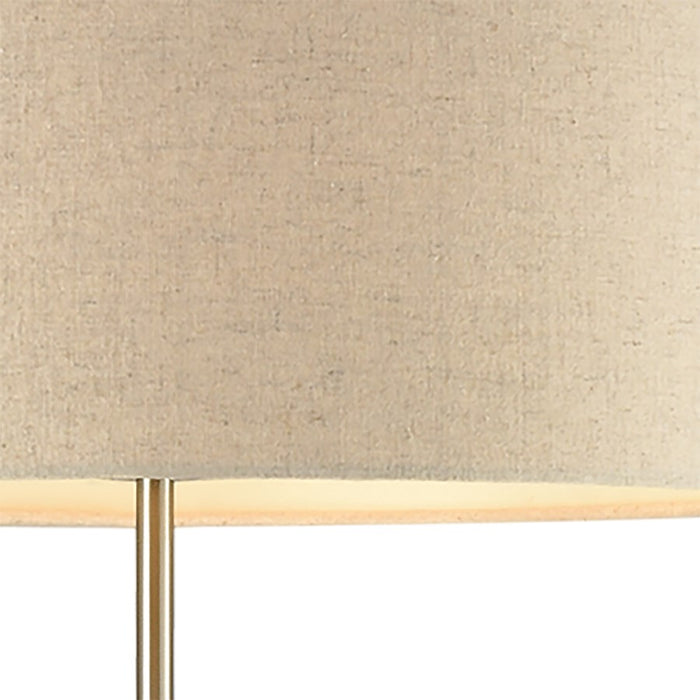Atlas Lighting Katwijk 64'' High 1Lt Floor Lamp, Nickel/White