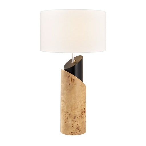 Atlas Lighting Kincaid 29.5''H 1Lt Table Lamp, Natural Burl/White