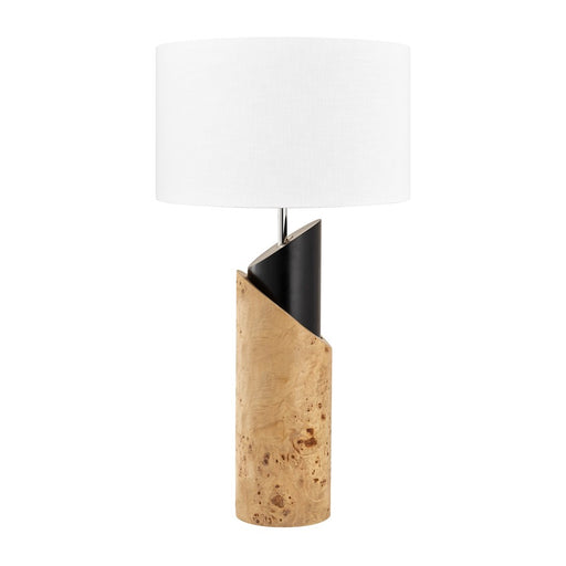 Atlas Lighting Kincaid 29.5''H 1Lt Table Lamp, Natural Burl/White