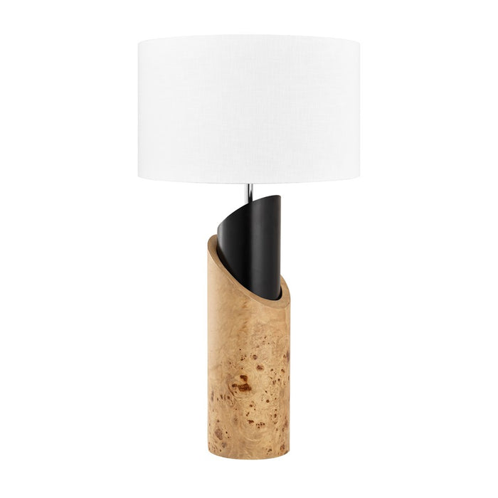 Atlas Lighting Kincaid 29.5''H 1Lt Table Lamp, Natural Burl/White