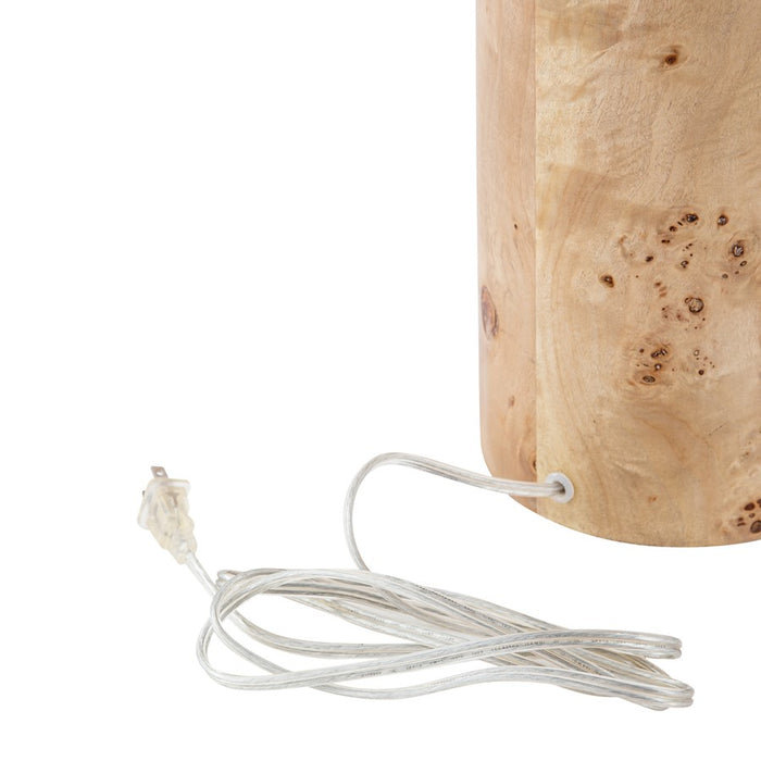 Atlas Lighting Kincaid 29.5''H 1Lt Table Lamp, Natural Burl/White