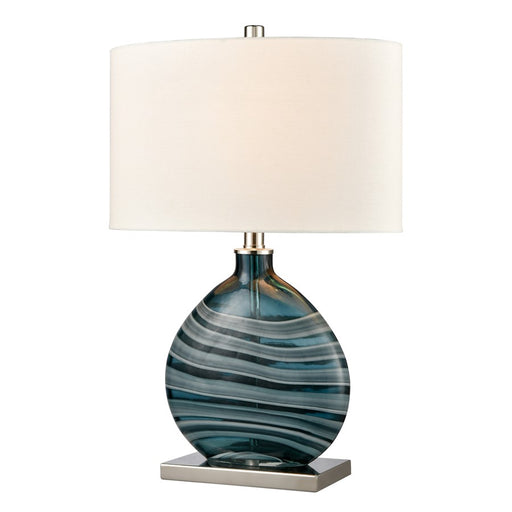 Atlas Lighting Portview 22'' High 1Lt Table Lamp, Teal/White