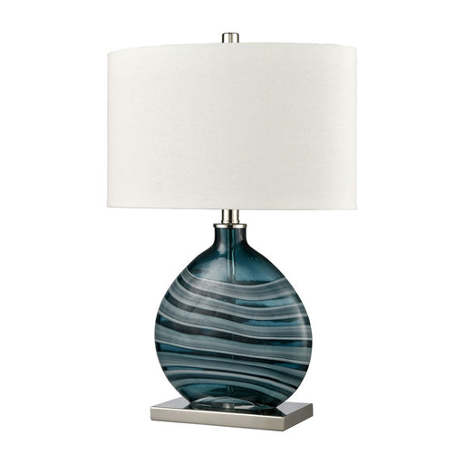 Atlas Lighting Portview 22'' High 1Lt Table Lamp, Teal/White