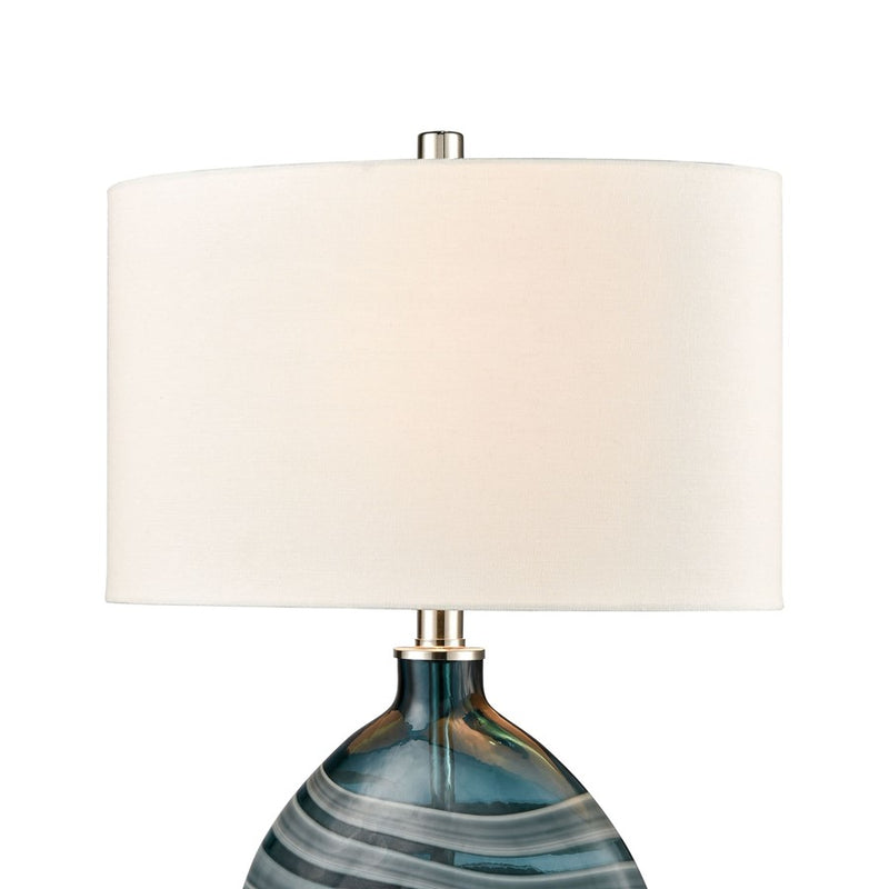 Atlas Lighting Portview 22'' High 1Lt Table Lamp, Teal/White
