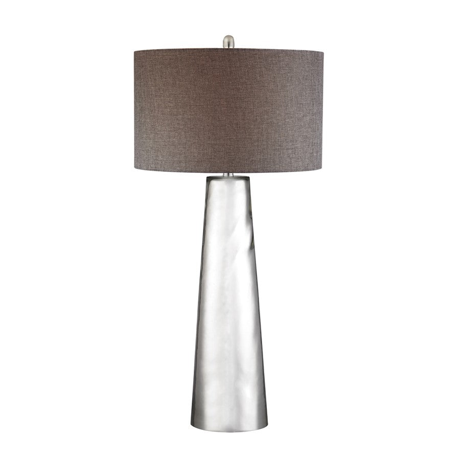 Atlas Tapered Cylinder 37.5''H 1Lt Table Lamp, Silver Mercury/GY