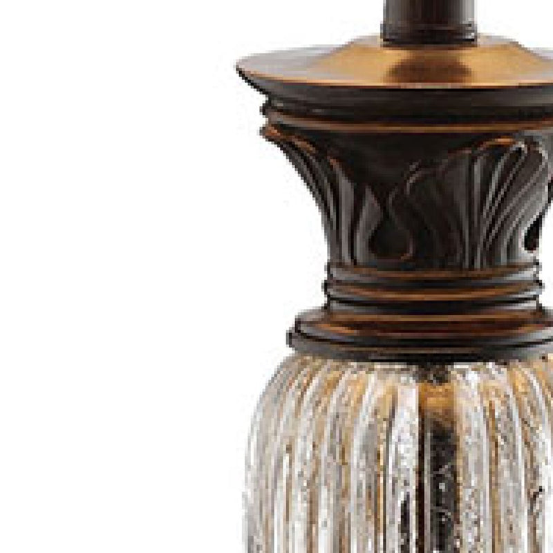 Atlas Tempe 31in 1-Light Table Lamp | Traditional Bronze Composite and Mercury Glass | Living Room & Bedroom | 16 x 16 x 31 in | Model PL11244-BZ