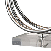 Atlas Eero 24in 1-Light Table Lamp | Transitional Chrome Metal and White Linen | Living Room & Hallway | 15 x 9 x 24 in | Model PL11245-CH