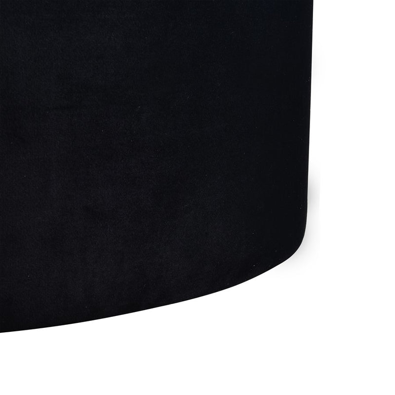 Atlas Lighting Linder 24in Storage Ottoman | Black Fabric & Brass Band | Modern Living Room | 24 x 24 x 17 in | Model SE11037-01