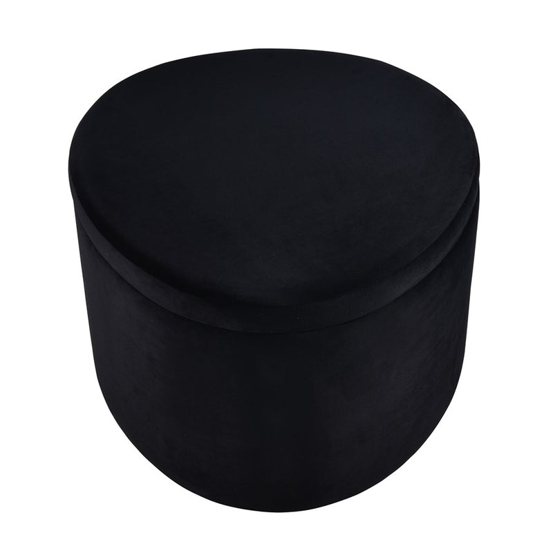 Atlas Lighting Linder Storage Ottoman, Black