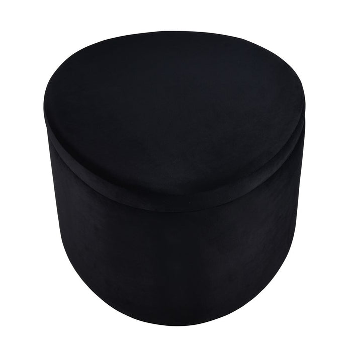 Atlas Lighting Linder Storage Ottoman, Black