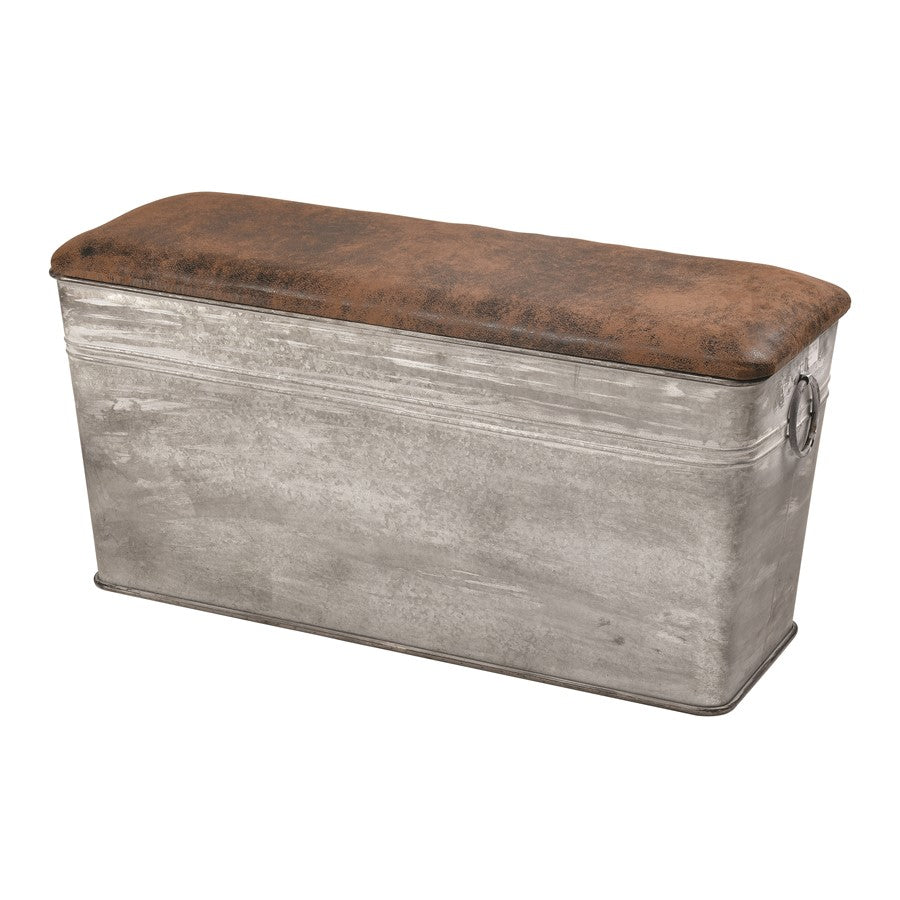 Atlas Lighting Norfolk Bench, Galvanized