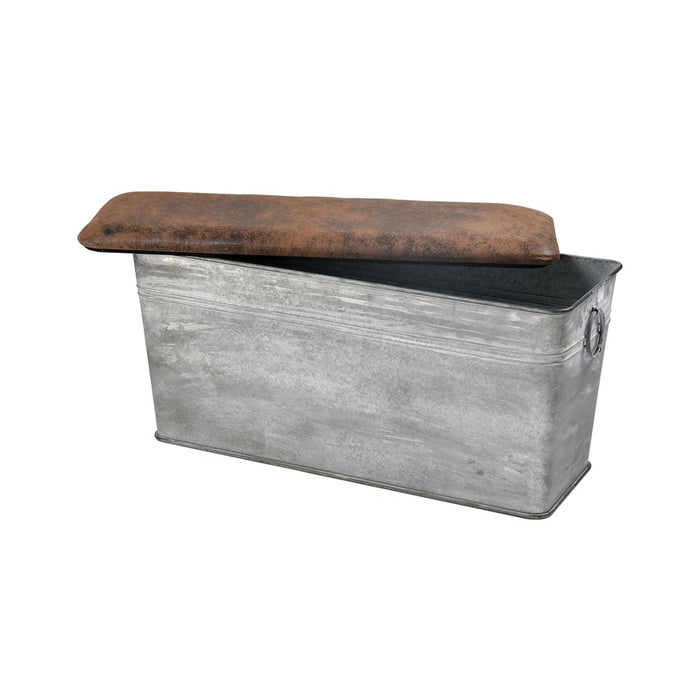 Atlas Lighting Norfolk Bench, Galvanized