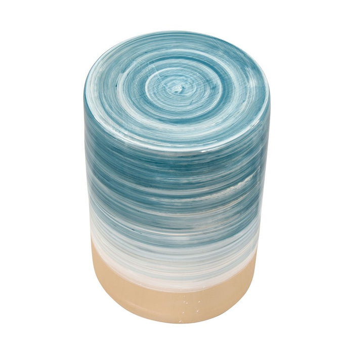 Atlas Lighting Roe Bay Accent Stool, Blue Glazed