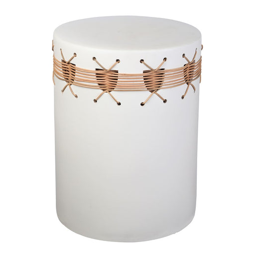 Atlas Lighting Sabira Accent Stool, White Glazed