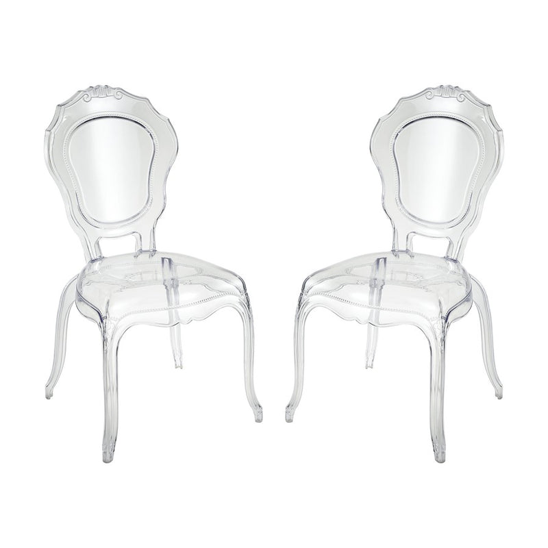 Atlas Lighting Vie En Rose 22in Wide Clear Acrylic Armchair Set of 2 | Modern Contemporary | Dining Room & Living Room Seating | Model SE11062-01S