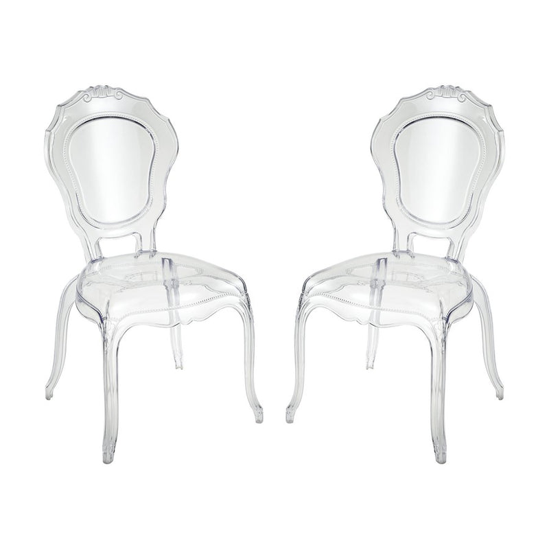 Atlas Lighting Vie En Rose 22in Wide Clear Acrylic Armchair Set of 2 | Modern Contemporary | Dining Room & Living Room Seating | Model SE11062-01S