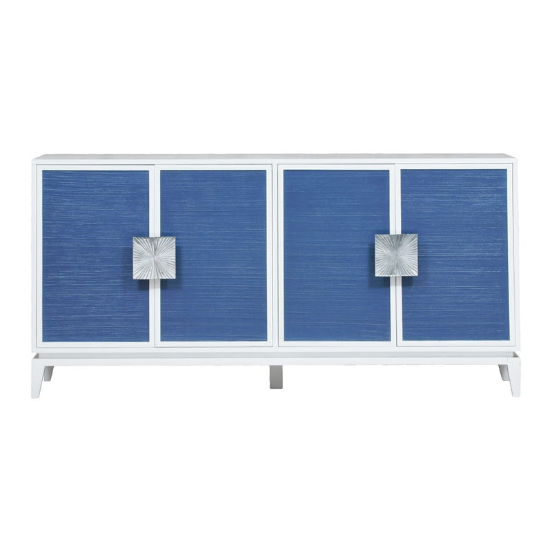 Atlas Lighting Asanso 72in 4-Door Credenza | White Wood Composite Modern | Living Room & Dining Room Storage | 72 x 16 x 36 in | Model ST11004-01