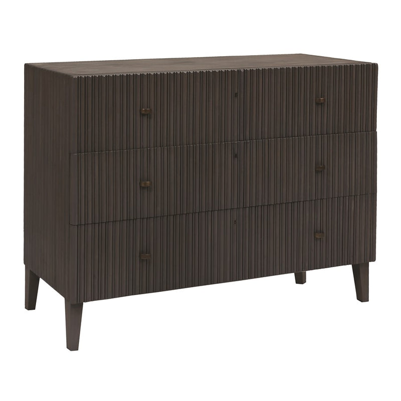 Atlas Lighting Bolt 3-Drawer Chest | Black Wood Modern Farmhouse | Bedroom & Entryway Storage | 52.75in W x 18in D x 38in H | Model ST11009-01