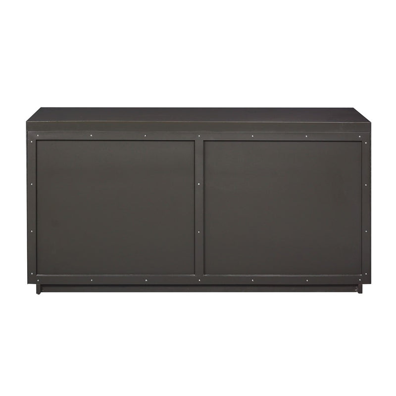 Atlas Lighting Calamar 66in Wood Credenza | Urban Bronze Slatted Doors | Living Room & Dining Room Storage | 66 x 18 x 32 in | Model ST11014-03