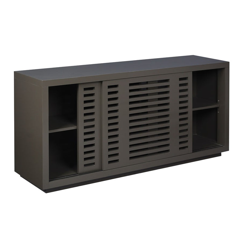 Atlas Lighting Calamar 66in Wood Credenza | Urban Bronze Slatted Doors | Living Room & Dining Room Storage | 66 x 18 x 32 in | Model ST11014-03