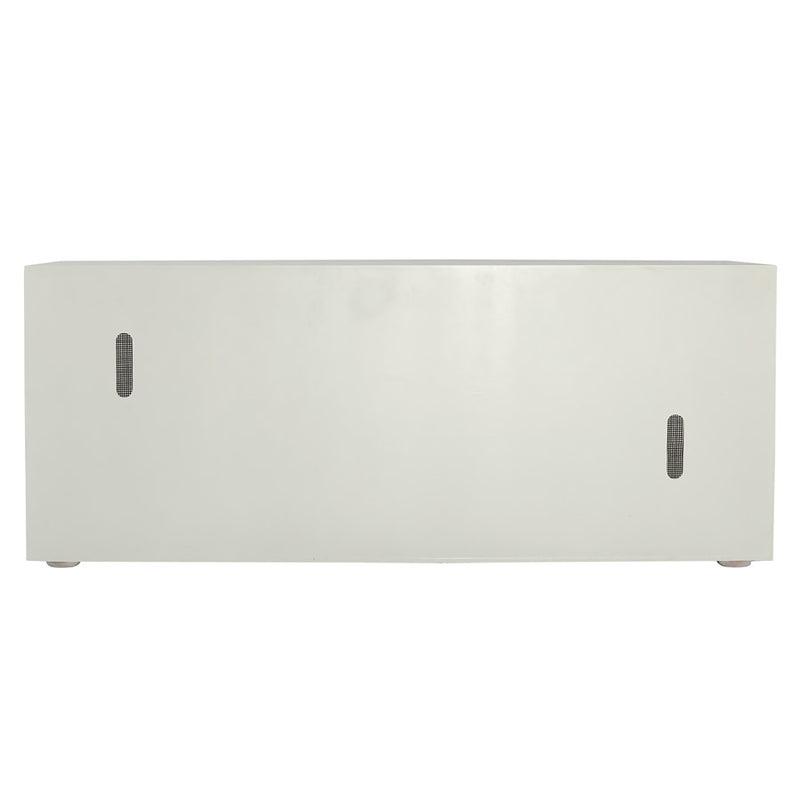 Atlas Lighting Clearwater 68in Wood Credenza | Shoji White with Rattan Panels | Dining Room & Living Room Storage | 68 x 18 x 28 in | Model ST11017-01