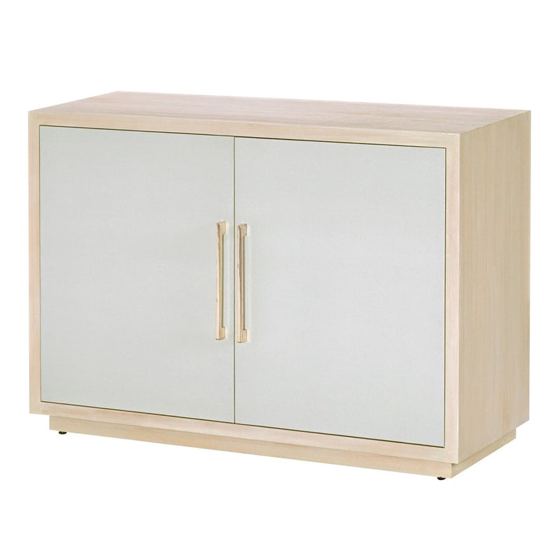 Atlas Lighting Crystal Bay Cabinet 48in | Traditional Graywash Wood with Pale Blue Linen Doors | Living Room & Entryway Storage | Model ST11024-01