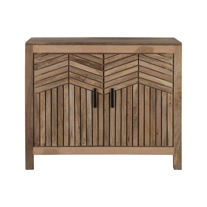 Atlas Lighting Deltaville Cabinet 40in | Traditional Natural Mango Wood with Slatted Doors | Living Room & Entryway Storage | Model ST11026-01
