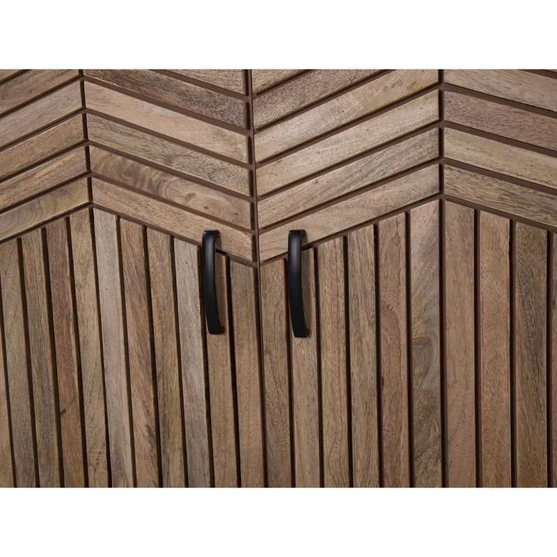 Atlas Lighting Deltaville Cabinet 40in | Traditional Natural Mango Wood with Slatted Doors | Living Room & Entryway Storage | Model ST11026-01