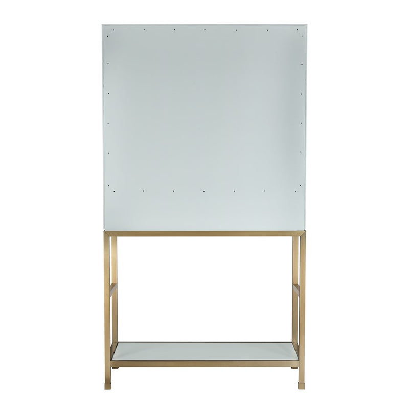Atlas Lighting Gabe 42in 2-Door Bar Cabinet | Traditional Light Blue Wood Composite & Brass | Living Room & Dining Room Bar | Model ST11033-01